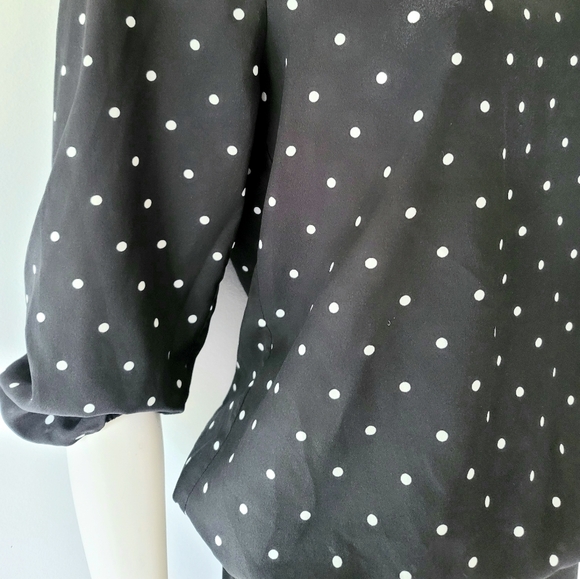 Daniel Rainn V-Neck Polka-Dot Blouse Size S - Picture 3 of 10